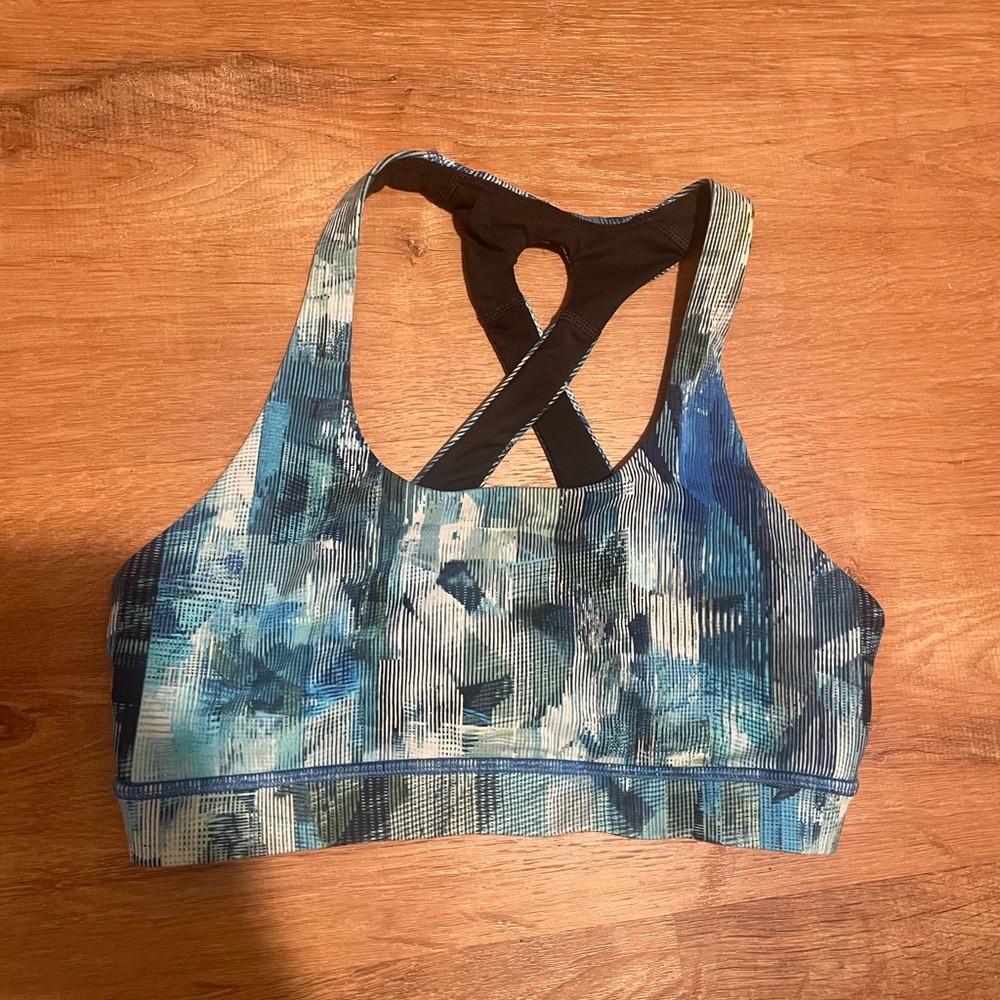 Lululemon Blue Multicolor Patterned Sports Bra